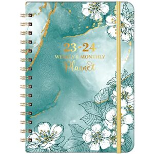 planner 2023-2024 – july 2023-june 2024, 2023-2024 academic weekly & monthly planner with tabs, 6.4″ x 8.5″, hardcover with back pocket + thick paper + twin-wire binding – green