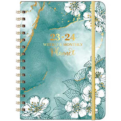 Planner 2023-2024 - July 2023-June 2024, 2023-2024 Academic Weekly & Monthly Planner with Tabs, 6.4" x 8.5", Hardcover with Back Pocket + Thick Paper + Twin-Wire Binding - Green