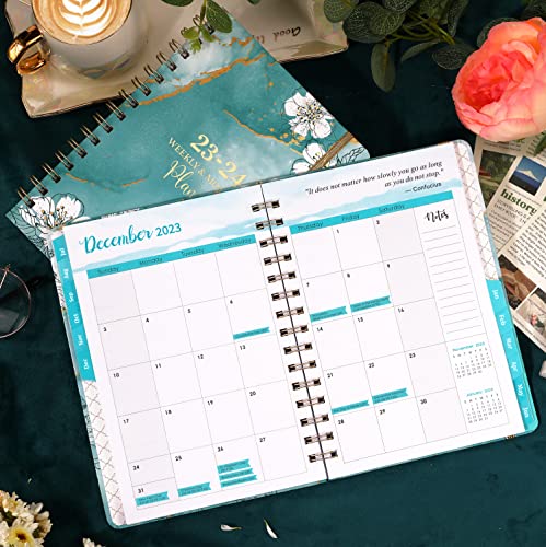 Planner 2023-2024 - July 2023-June 2024, 2023-2024 Academic Weekly & Monthly Planner with Tabs, 6.4" x 8.5", Hardcover with Back Pocket + Thick Paper + Twin-Wire Binding - Green