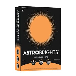 neenah astrobrights bright color paper, 8 1/2in. x 11in., 24 lb, fsc certified, cosmic orange, ream of 500 sheets, 21658
