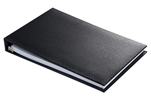 Executive 7 Ring Check Binder, 500 Check Capacity, for 9x13 Inch Sheets, with 6 Year Calendar Organizer, Sleek Business Design, Premium Quality - Black (11703)