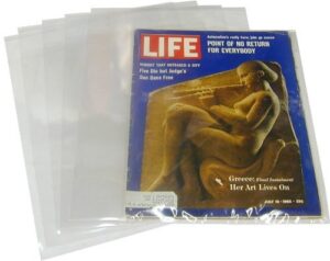 bcw clear resealable life magazine bags 11-1/8″ x 14-1/4″ with 1-1/4″ flap (25-count)