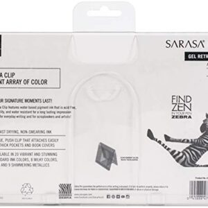 Zebra Pen Sarasa Clip Retractable Gel Pen, Fine Point, 0.5mm, Rainbow Assorted Colors, 20-Pack