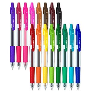 gel pens set 16 colors medium point colored pens retractable gel ink pens with comfort grip,smooth writing for journal notebook planner in school office home by smart color art