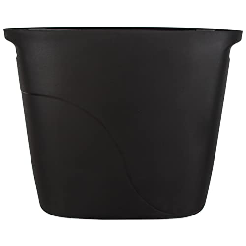 JiatuA Plastic Small Trash Can Slim Waste Basket with Handles 3.2 Gallon Narrow Garbage Container Bin for Bathroom, Bedroom, Kitchen, Home Office Under Desk, Dorm, Laundry Room, Kids Room, Black