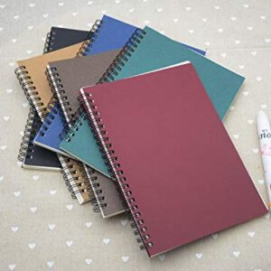 Spiral Notebook, 6 Pcs A5 Craft Softcover 8mm Ruled 6 Color 60 Sheets -120 Pages Journals for Study and Notes(6 color)