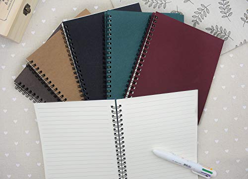 Spiral Notebook, 6 Pcs A5 Craft Softcover 8mm Ruled 6 Color 60 Sheets -120 Pages Journals for Study and Notes(6 color)