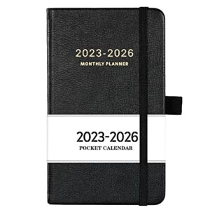 2023-2026 pocket planner – monthly pocket planner (36-month) with 60 notes pages, jul. 2023 – jun. 2026, 6.2″ x 4″, 3 year monthly planner with contacts, holidays and pen holder, back pocket with thick paper – black