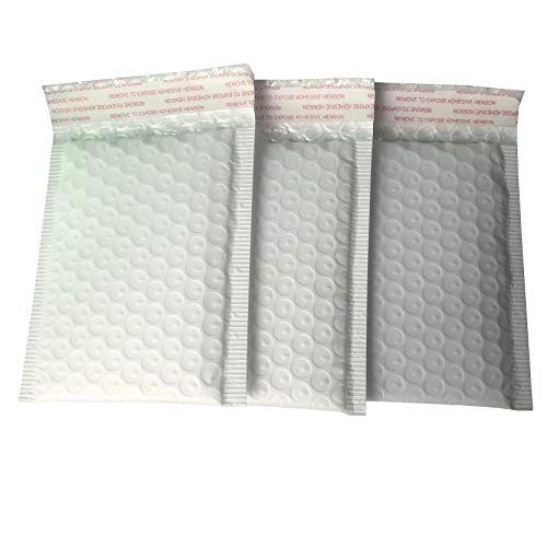 3.5x5 Inch White Poly Bubble Mailers Padded Envelopes, Self-Sealing Shipping Bags 50 Pack