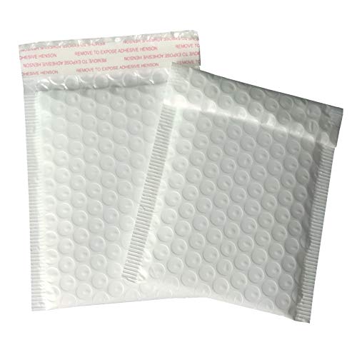 3.5x5 Inch White Poly Bubble Mailers Padded Envelopes, Self-Sealing Shipping Bags 50 Pack