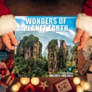 RED EMBER Wonders of Planet Earth 2023 Hangable Monthly Wall Calendar | 12" x 24" Open | Thick & Sturdy Paper | Giftable | Absolutely Astounding