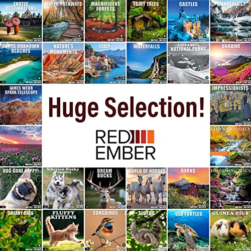 RED EMBER Wonders of Planet Earth 2023 Hangable Monthly Wall Calendar | 12" x 24" Open | Thick & Sturdy Paper | Giftable | Absolutely Astounding