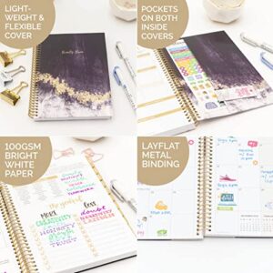 bloom daily planners 2023 Calendar Year Day Planner (January 2023 - December 2023) - 5.5” x 8.25” - Weekly/Monthly Agenda Organizer Book with Stickers & Bookmark - Purple Crystal