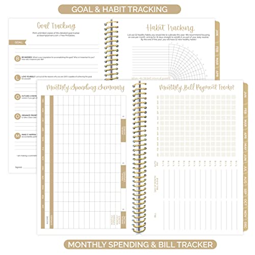 bloom daily planners 2023 Calendar Year Day Planner (January 2023 - December 2023) - 5.5” x 8.25” - Weekly/Monthly Agenda Organizer Book with Stickers & Bookmark - Purple Crystal