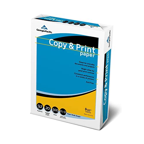 10 Ream Case of GP Copy & Print Paper, 8.5 x 11 Inches Letter Size, 92 Bright White, 20 Lb, Ream of 500 Sheets, 5000 sheets total per case