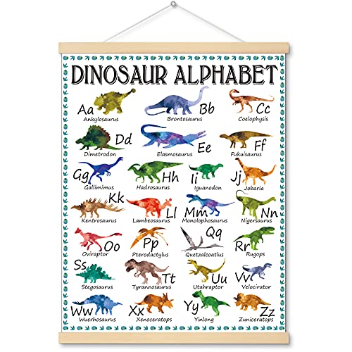 Dinosaur Alphabet Chart Hanger Painting Dinosaur Classroom Posters and Decorations Dinosaur Theme Educational Poster A to Z Dinosaur Names Alphabet Learning Chart for Preschool and Kindergarten