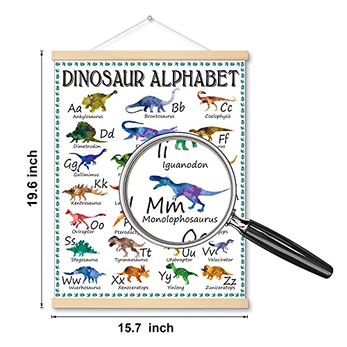 Dinosaur Alphabet Chart Hanger Painting Dinosaur Classroom Posters and Decorations Dinosaur Theme Educational Poster A to Z Dinosaur Names Alphabet Learning Chart for Preschool and Kindergarten
