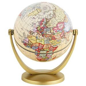 Annova Mini Antique Globe 4-inch / 10 cm - Swivels in All Directions Educational, Decorative, Unique, Small World, Desktop, Vintage (Mini Globe 4")