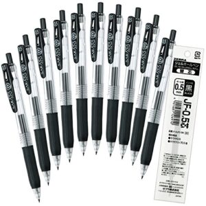 zebra sarasa clip 0.5mm black, jj15-bk, 10 pens per pack, with one refill (japan import)