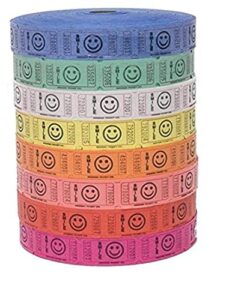 raffle tickets – 4 rolls of 2000 tickets) 8,000 total smile raffle tickets (4 assorted colors)