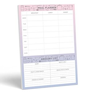 sweetzer & orange meal planner notepad and grocery list | 7×10 inch pad for organized weekly & daily planning | tear-off grocery magnetic notepad checklist for convenient shopping