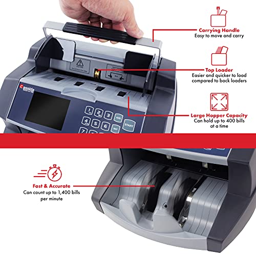 Cassida 6600 UV/MG – USA Business Grade Money Counter with UV/MG/IR Counterfeit Detection – Top Loading Bill Counting Machine w/ ValuCount™, Add and Batch Modes – Fast Counting Speed 1,400 Notes/Min