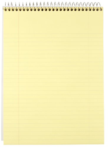 Mead Legal Pad, Top Spiral Bound, Wide Ruled Paper, 70 Sheets, 8-1/2" x 11", Yellow Cyan (MEA59880)