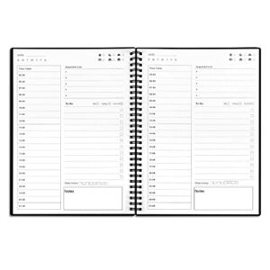 utytrees to do list notebook, daily planner undated – blank hourly schedules appointment planner, time planner, 7.6″x10.2″ bigger planner, time management manual and planner, 96 pages, black