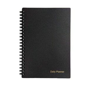 UtyTrees To Do List Notebook, Daily Planner Undated - Blank Hourly Schedules Appointment Planner, Time Planner, 7.6"x10.2" Bigger Planner, Time Management Manual and Planner, 96 Pages, Black