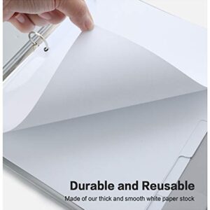 5-Tab Binder Dividers, HERKKA 3 Ring Binder Dividers with Reinforced Edge, 3 Hole Punch Section Index Dividers for Binders, 1/5-Cut Tabs, Letter Size, White, 120 Dividers