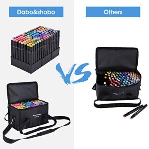 60 Color Alcohol Marker Pens， Bright Permanent ，for Coloring Art Markers for Kids, Adults Coloring Book, ， Wide Chisel and Thin Head Double-Head Design Equipped with, Black Suitcase