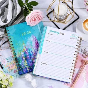 Planner 2023-2024 - Jul.2023 - Jun.2024, 2023-2024 Planner, Academic Planner 2023-2024, 2023-2024 Planner Weekly & Monthly with Tabs, 6.3" x 8.4", Hardcover + Back Pocket + Twin-Wire Binding, Daily Organizer - Oil Painting