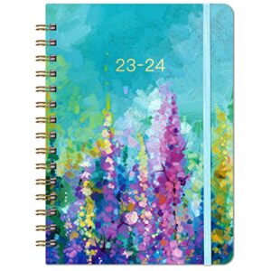 planner 2023-2024 – jul.2023 – jun.2024, 2023-2024 planner, academic planner 2023-2024, 2023-2024 planner weekly & monthly with tabs, 6.3″ x 8.4″, hardcover + back pocket + twin-wire binding, daily organizer – oil painting