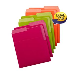 Smead Organized Up Heavyweight Vertical File Folders, Dual Tabs, Letter Size, Bright Tones, 6 per Pack (75406)