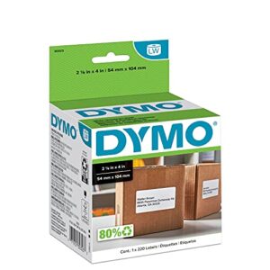 dymo lw standard shipping labels for labelwriter label printers, white, 2-1/8” x 4”, 1 roll of 220 (30323)