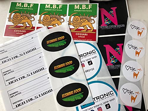 100-500 Pack Custom Stickers Personalized Labels, Customized Stickers with Any Image Logo and Text. Custom Stickers for Business Logo Thank You Labels