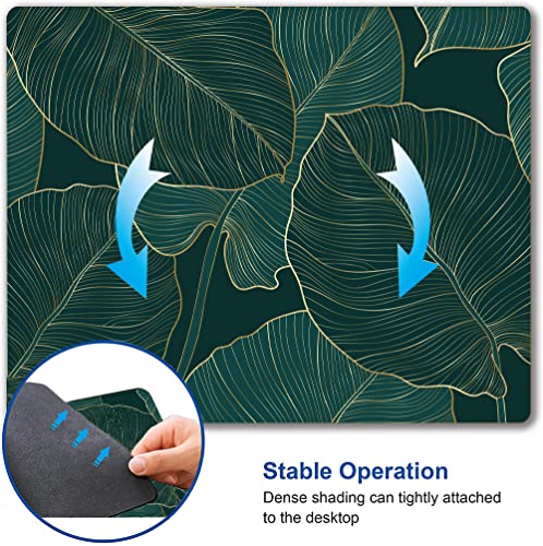 Mouse Pad, Computer Mouse Pads with Tropical Leaves Design, Mouse Mat Square Waterproof Mouse Pad Non-Slip Rubber Base MousePads for Office Laptop