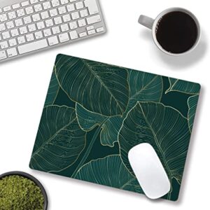 Mouse Pad, Computer Mouse Pads with Tropical Leaves Design, Mouse Mat Square Waterproof Mouse Pad Non-Slip Rubber Base MousePads for Office Laptop