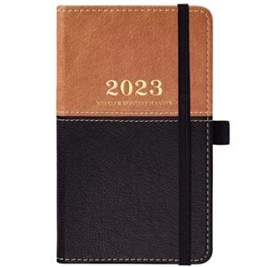 2023 Pocket Planner - Pocket Calendar 2023, Weekly Monthly Planner from January 2023 to December 2023, Small Planner for Purse with Elastic Closure, Inner Pocket