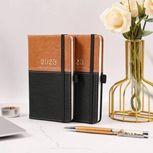 2023 Pocket Planner - Pocket Calendar 2023, Weekly Monthly Planner from January 2023 to December 2023, Small Planner for Purse with Elastic Closure, Inner Pocket