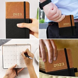 2023 Pocket Planner - Pocket Calendar 2023, Weekly Monthly Planner from January 2023 to December 2023, Small Planner for Purse with Elastic Closure, Inner Pocket