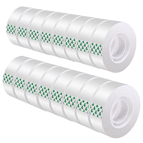 DHOOZ 16 Rolls Clear Tape for Gift Wrapping, Transparent Tape Refills, Premium Gift Wrapping Tape Rolls, Gift Tape, Gift Wrap Tape, Office Tapes Bulk for Wrapping Gifts, Desk Supplies, Home, School