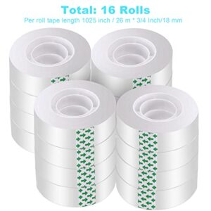 DHOOZ 16 Rolls Clear Tape for Gift Wrapping, Transparent Tape Refills, Premium Gift Wrapping Tape Rolls, Gift Tape, Gift Wrap Tape, Office Tapes Bulk for Wrapping Gifts, Desk Supplies, Home, School