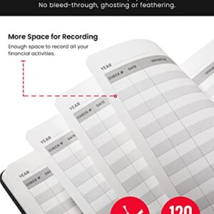 Check Registers for Personal Checkbook,Checkbook Register for Personal or Business, A5 Hardcover Registers Log to Track Payments, Deposits & Finances Transaction Black