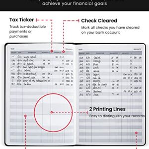 Check Registers for Personal Checkbook,Checkbook Register for Personal or Business, A5 Hardcover Registers Log to Track Payments, Deposits & Finances Transaction Black