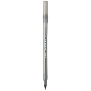 BIC Round Stic Xtra Life Ballpoint Pen, Medium Point (1.0mm), Black, 12-Count