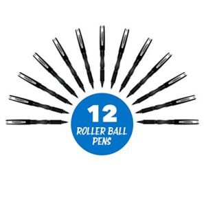 INC R2 PRECISION ROLLERBALL 0.5 MM Tip Ultra Fine Point 12 Count Comfort Grip R-2 Precision Pens with Free Flowing Liquid Ink for Smooth Writing, Premium Black Ink Pens for Home, School or Office