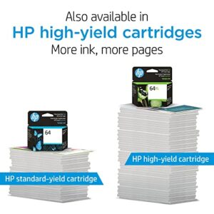 HP 64XL Black High-yield Ink Cartridge | Works with HP ENVY Inspire 7950e; ENVY Photo 6200, 7100, 7800; Tango Series | Eligible for Instant Ink | N9J92AN