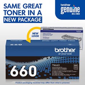 Brother Genuine High Yield Toner Cartridge, TN660, Replacement Black Toner, Page Yield Up To 2,600 Pages, Amazon Dash Replenishment Cartridge,1 Pack