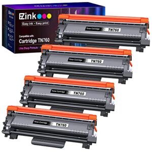 e-z ink (tm compatible toner cartridge replacement for brother tn760 tn-760 tn730 to use with hl-l2350dw hl-l2395dw hl-l2390dw hl-l2370dw mfc-l2750dw mfc-l2710dw dcp-l2550dw (black,4 pack)